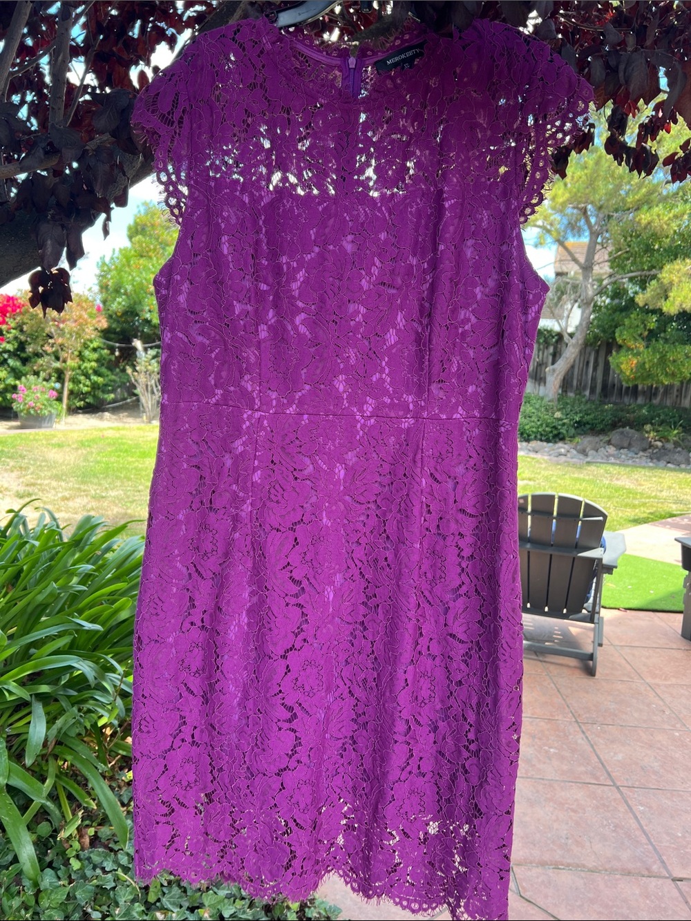 Merokeety Lace Cap-Sleeve Elegant Dress